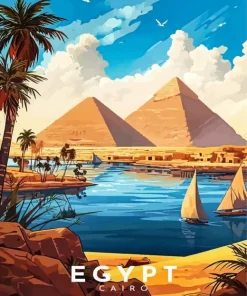 Cairo Egypt Travel Poster Diamond Painting