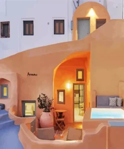 Caldera House Santorini Oia Diamond Painting