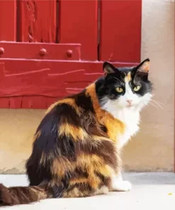 Calico Cat Long Hair Diamond Painting