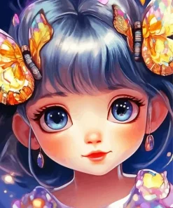 Cartoon Butterfly Girl Diamond Painting