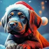 Christmas Bloodhound Puppy Diamond Painting