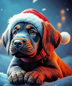 Christmas Bloodhound Puppy Diamond Painting