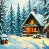 Christmas Cabin In The Woods Diamond Painting