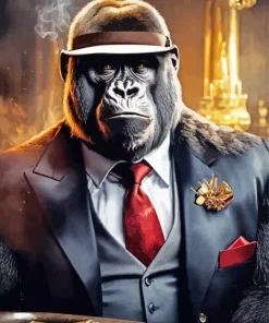 Classy Gentleman Gorilla Art Diamond Painting