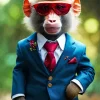 Classy Gentleman Monkey Art Diamond Painting