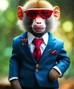 Classy Gentleman Monkey Art Diamond Painting