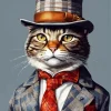 Cool Gentleman Cat Diamond Painting