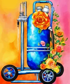 Floral Gas Bottle Diamond Painting