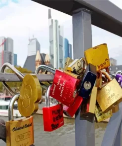 Frankfurt Iron Footbridge Diamond Painting