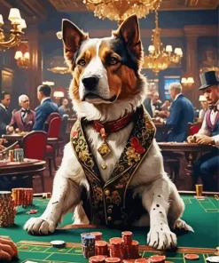Gambler Dog Diamond Painting