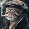 Gangster Cat Smoking Art Diamond Painting