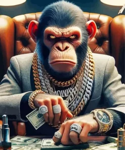 Gangster Monkey Diamond Painting