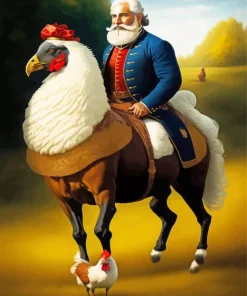 Man With A Rooster Diamond Painting