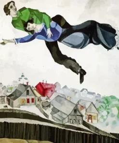 Marc Chagall Flying Lovers Diamond Painting