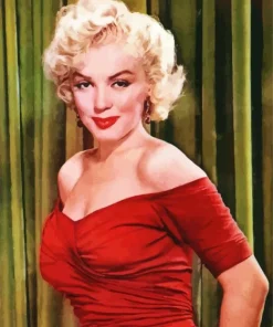 Marilyn Monroe In Red Dress Diamond Painting
