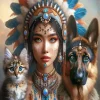 Native German Shepherd And Kitten Diamond Painting