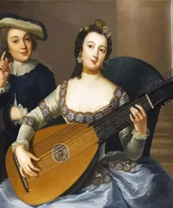 Vintage Lute Player Diamond Painting