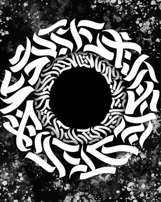 Black and white Abstract calligraphy art Diamond Paintings Black And White Abstract Calligraphy Art Diamond Painting