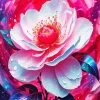 Blooming Pink Camellia Flower Diamond Painting