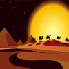 Camels And Pyramids Silhouette Diamond Painting