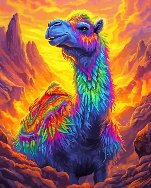 Colorful camel Art daimond by number Colorful Camel Art Diamond Painting
