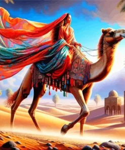 Indian Girl On Camel Diamond Painting