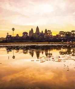 Cambodia Sunset Diamond Painting