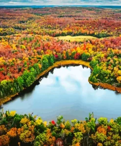 Canada Heart Lake Diamond Painting