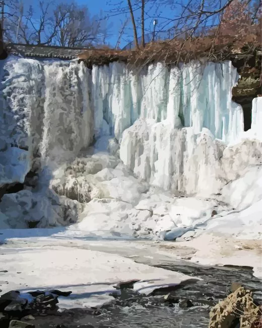 frozen minnehaha falls daimond by number Frozen Minnehaha Falls Diamond Painting