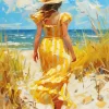 Girl In Yellow Art Diamond Painting
