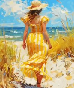 Girl In Yellow Art Diamond Painting