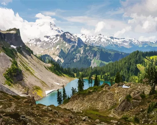 Baker Lake Mount Diamond Painting Baker Lake Mount Diamond Painting
