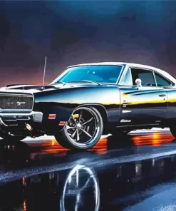 Black 1969 Charger Car Diamond Painting