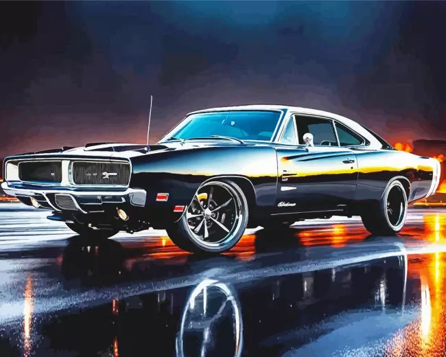 Black 1969 Charger Car Diamond Painting Black 1969 Charger Car Diamond Painting