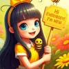 Black Hair Girl Diamond Painting