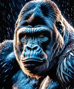 Black Silverback Gorilla Diamond Painting