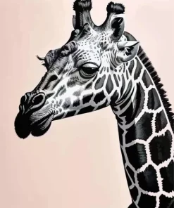 Black and White Giraffe Diamond Painting
