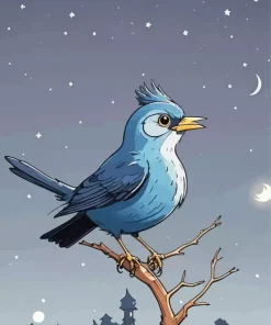Blue Bird Diamond Painting