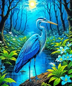 Blue Heron Diamond Painting