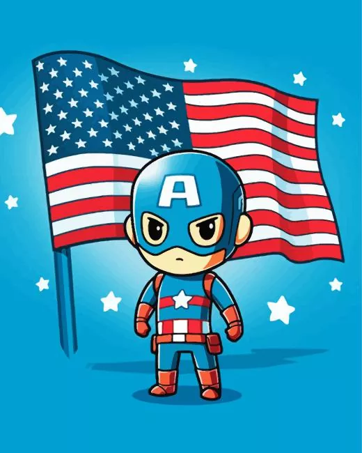 Captain America Cartoon Diamond Painting Captain America Cartoon Diamond Painting