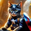 Captain America Cat Diamond Painting