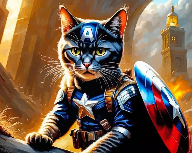 Captain America Cat Diamond Painting Captain America Cat Diamond Painting