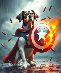 Captain America Dog Diamond Painting
