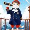 Captain Meow Diamond Painting