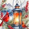 Cardinal and Lantern Diamond Painting