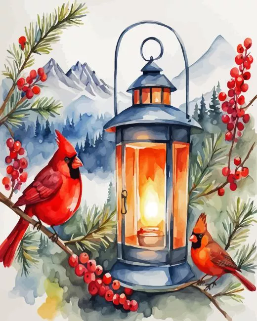 Cardinal and Lantern Diamond Painting Cardinal and Lantern Diamond Painting