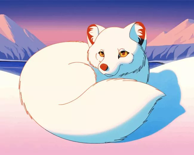 Cartoon Arctic Fox Diamond Painting