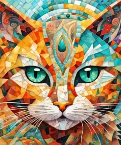 Cat Mosaic Art Diamond Painting