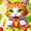 Cat and Apples Diamond Painting