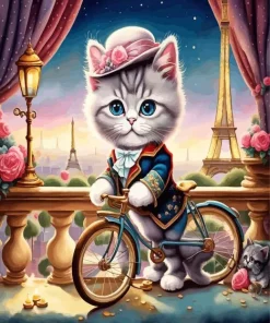 Cat in Paris Diamond Painting